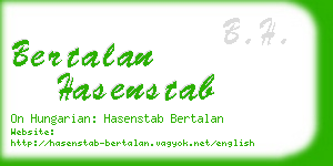bertalan hasenstab business card